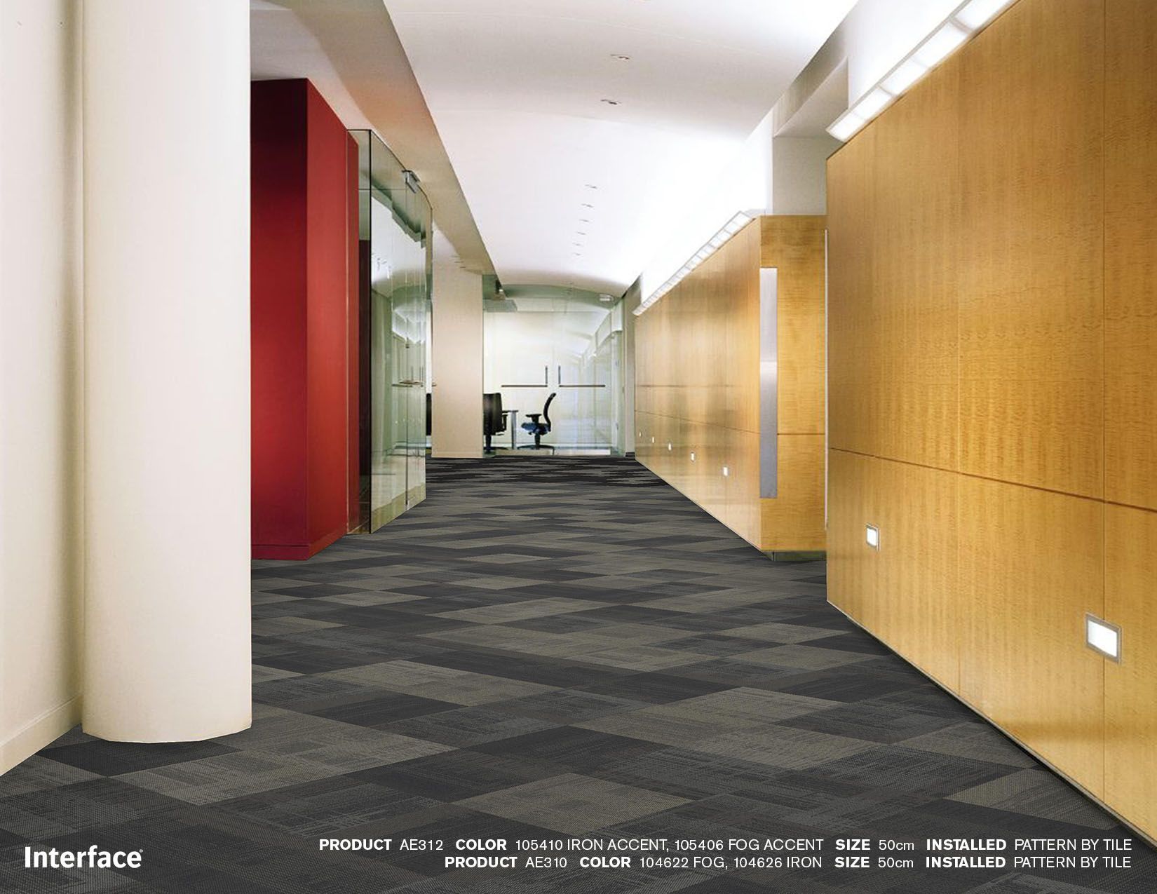 Interface SR899 and AE312 carpet tile in hallway scene imagen número 2